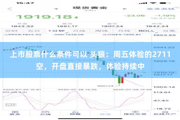 上市股票什么条件可以 头狼：周五体验的2711空，开盘直接暴跌，体验持续中